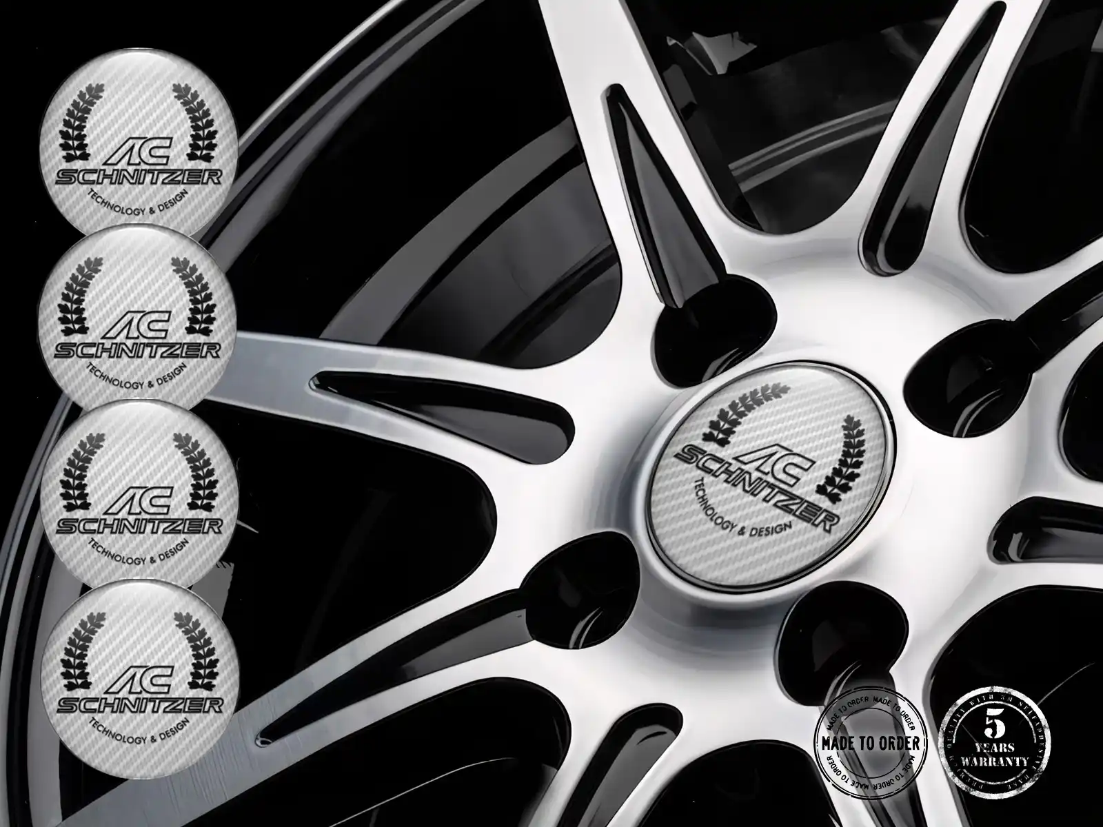 AC Schnitzer Pegatina de Rueda Logo Diseño de Resina Bombada